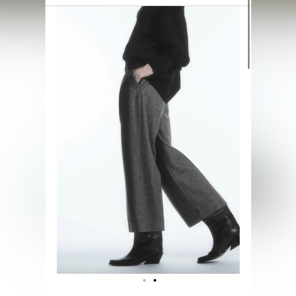 COS Wool-Blend Wide-Leg Trousers - Size 2 - Picture 7 of 9